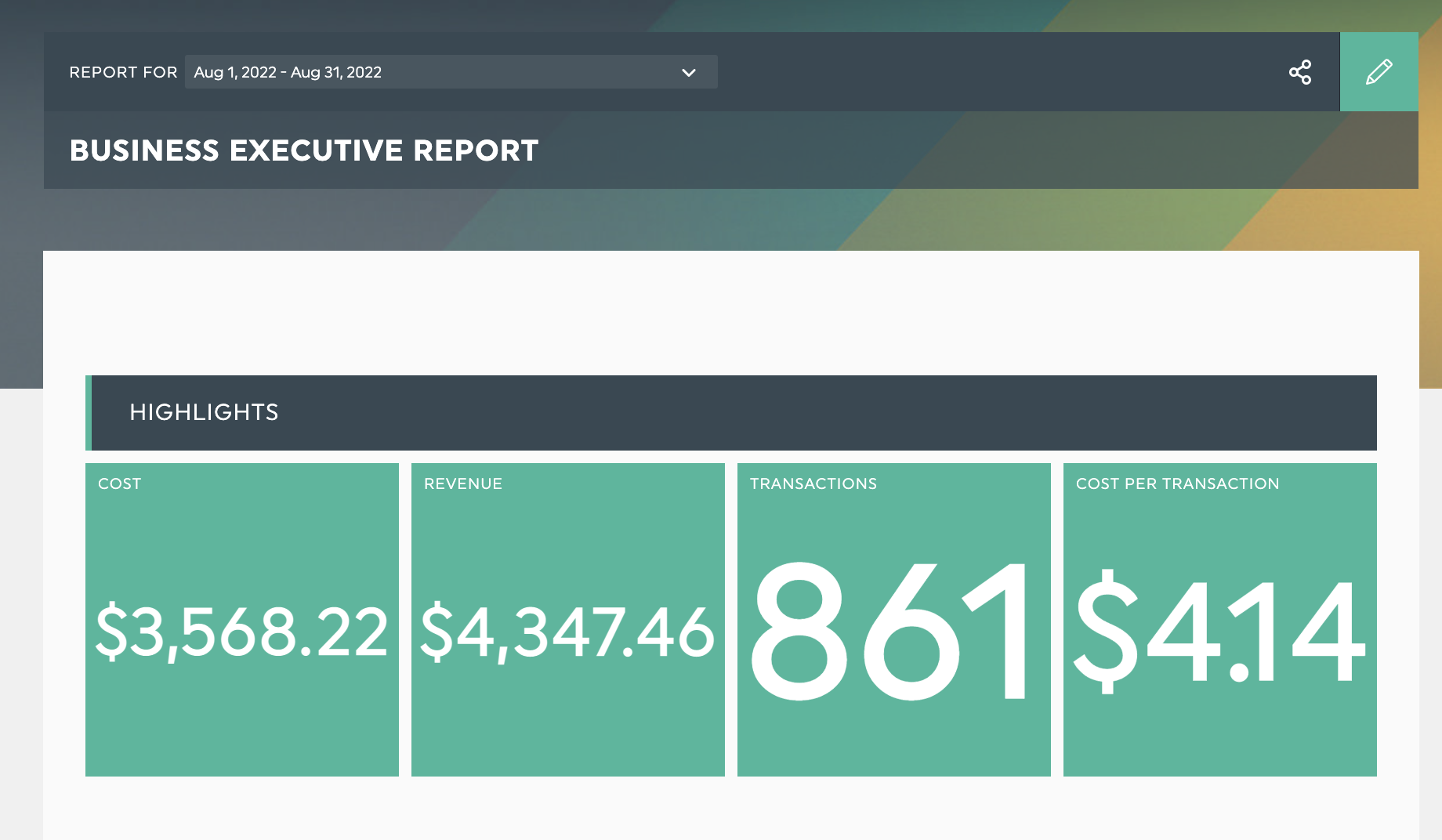 ejecutivo dashboard