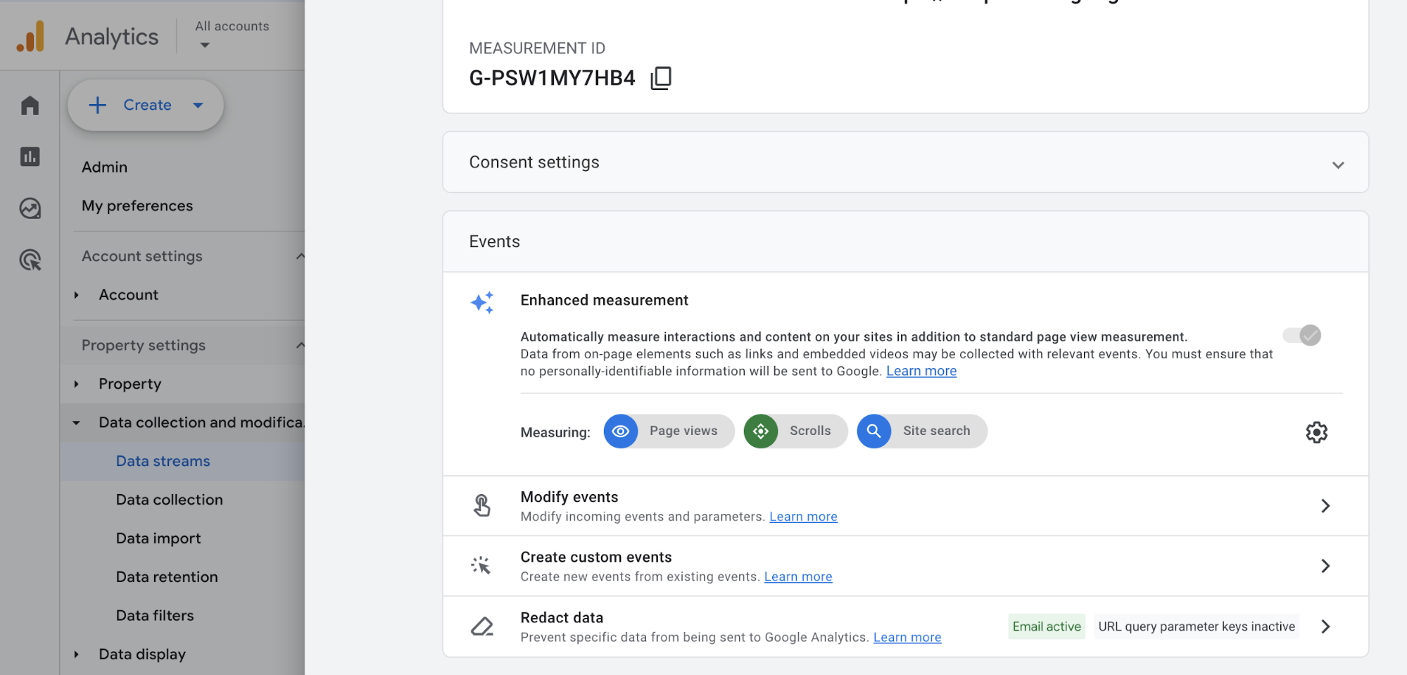 Configuración de la profundidad de desplazamiento en Google Analytics 4