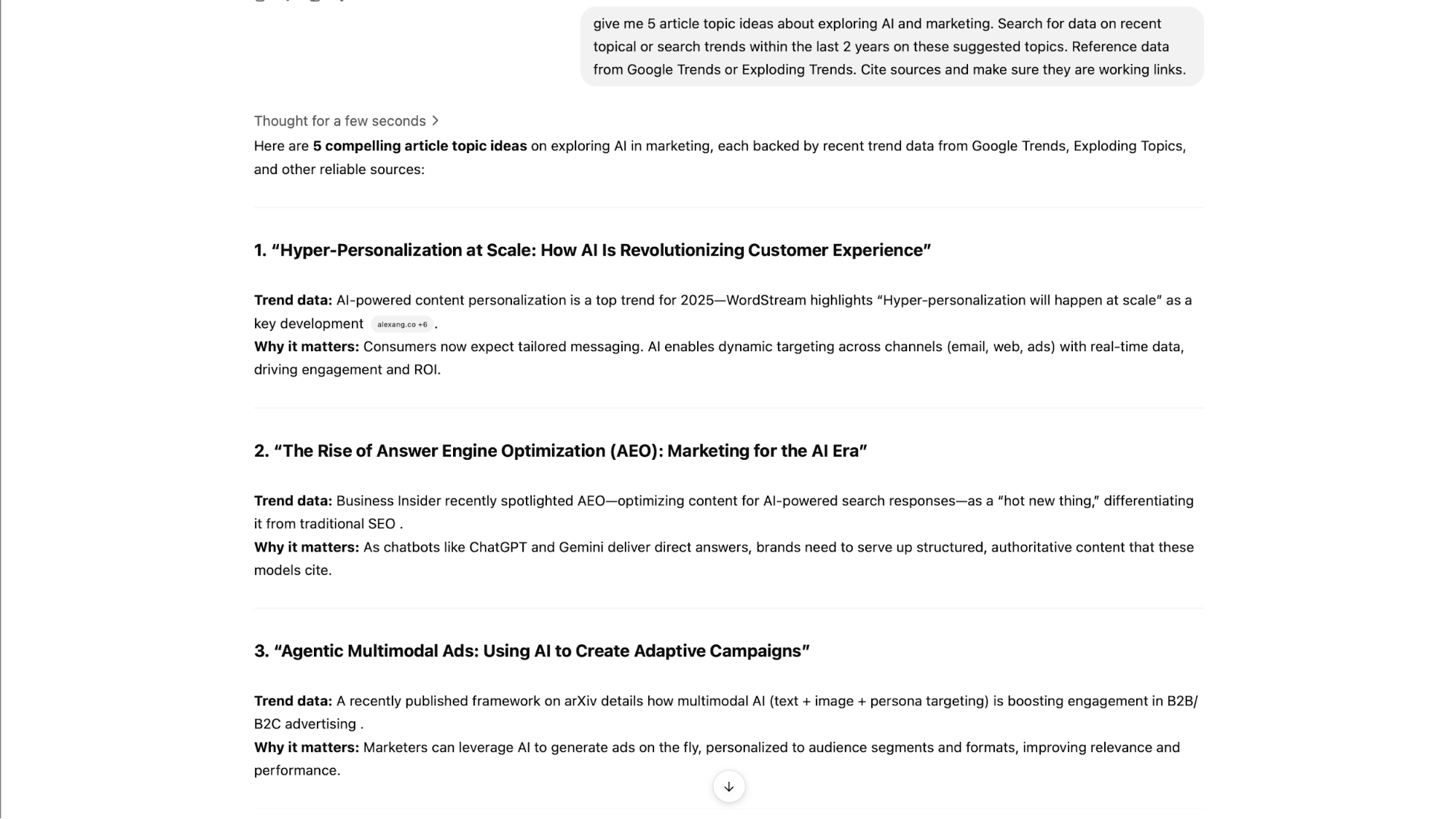 ChatGPT 5 ideas de temas de investigación