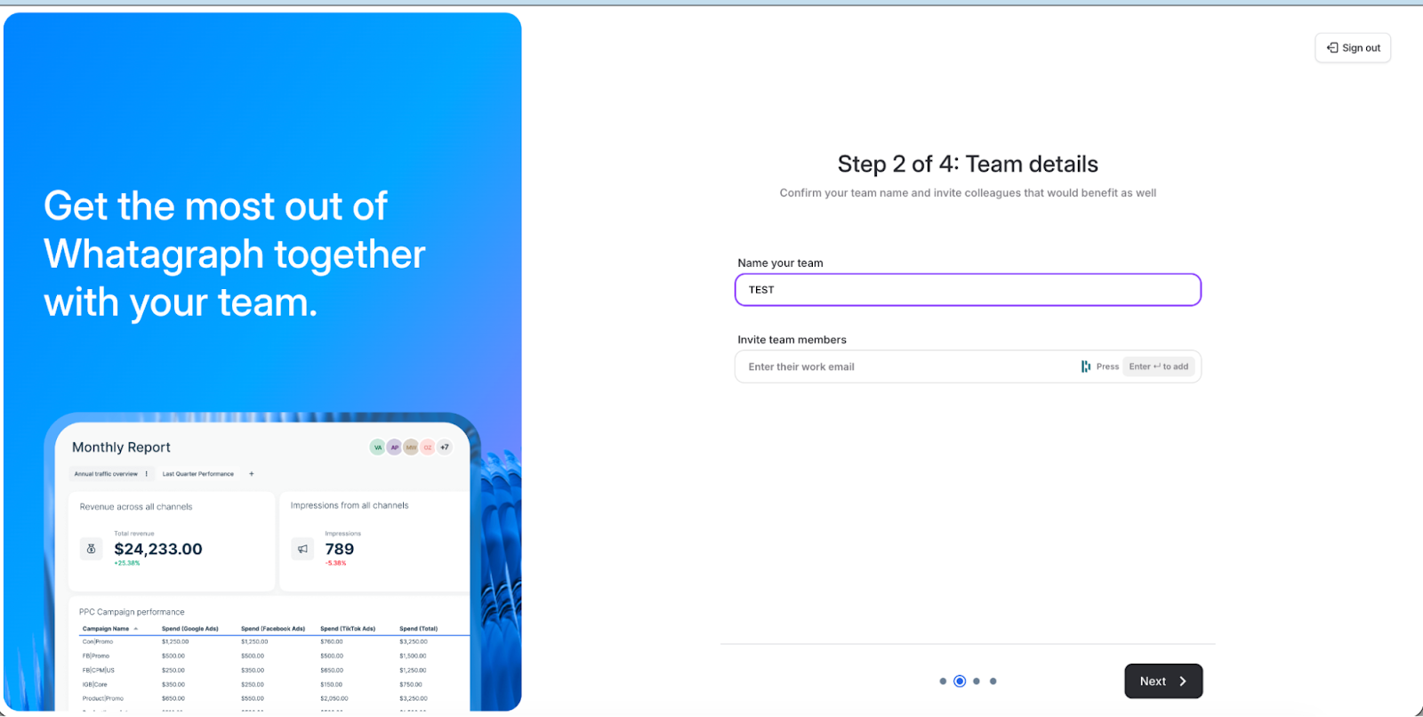 Integración de Whatagraph