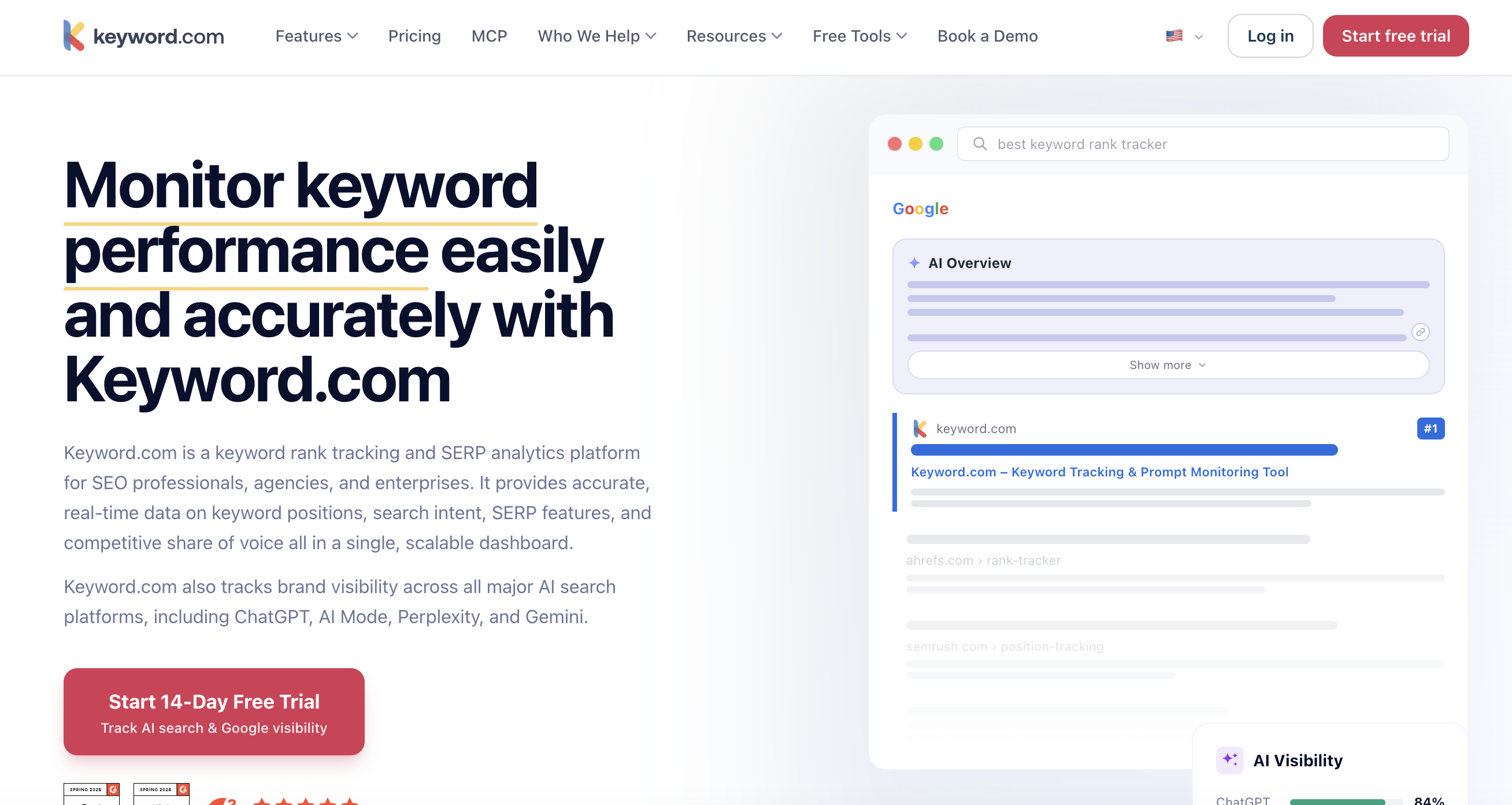 Página de inicio de keyword.com