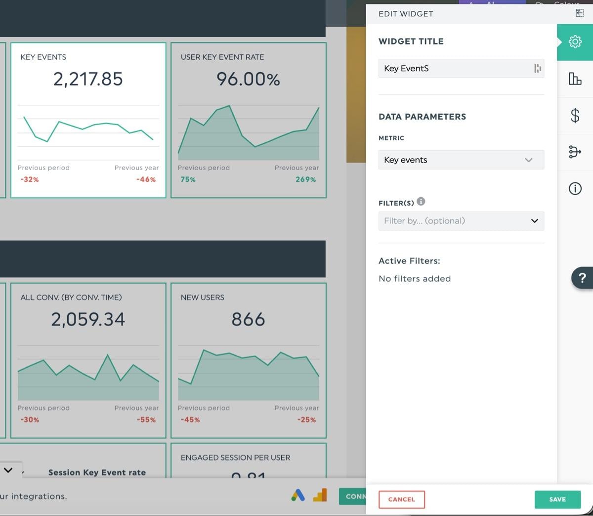 Personalización del widget «dashthis»