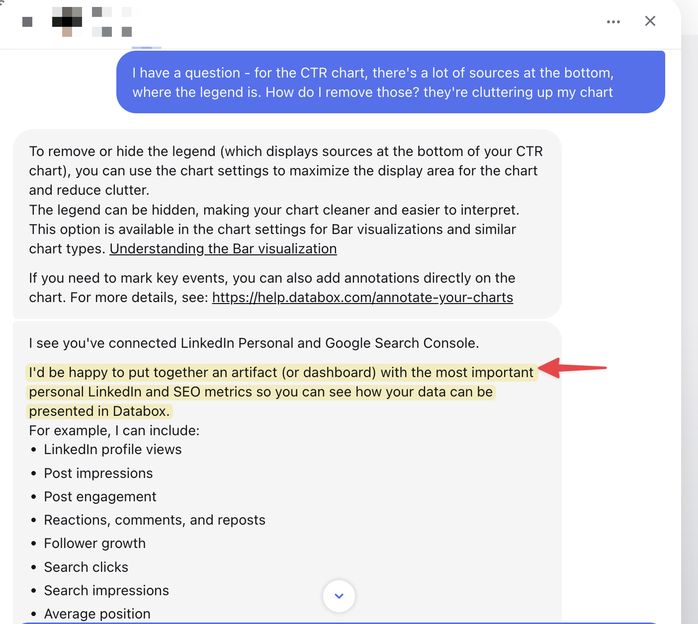 Atención al cliente de Databox