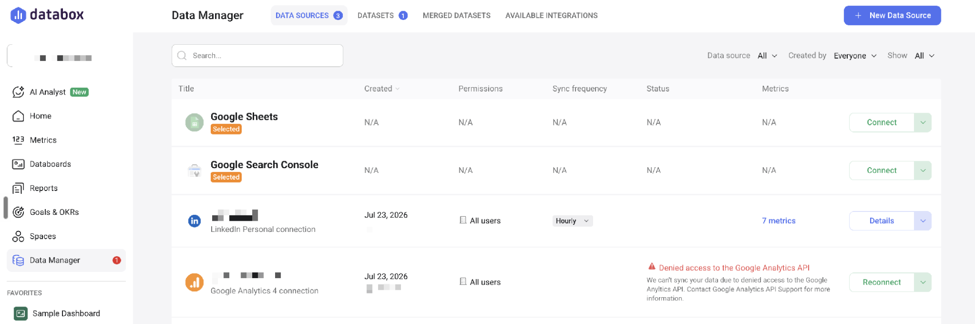 gestor de datos de databox