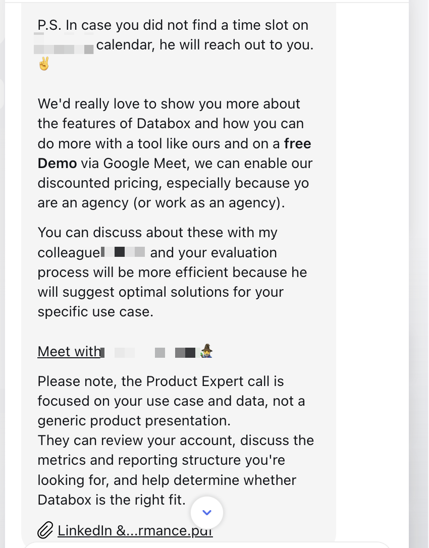 Atención al cliente de Databox