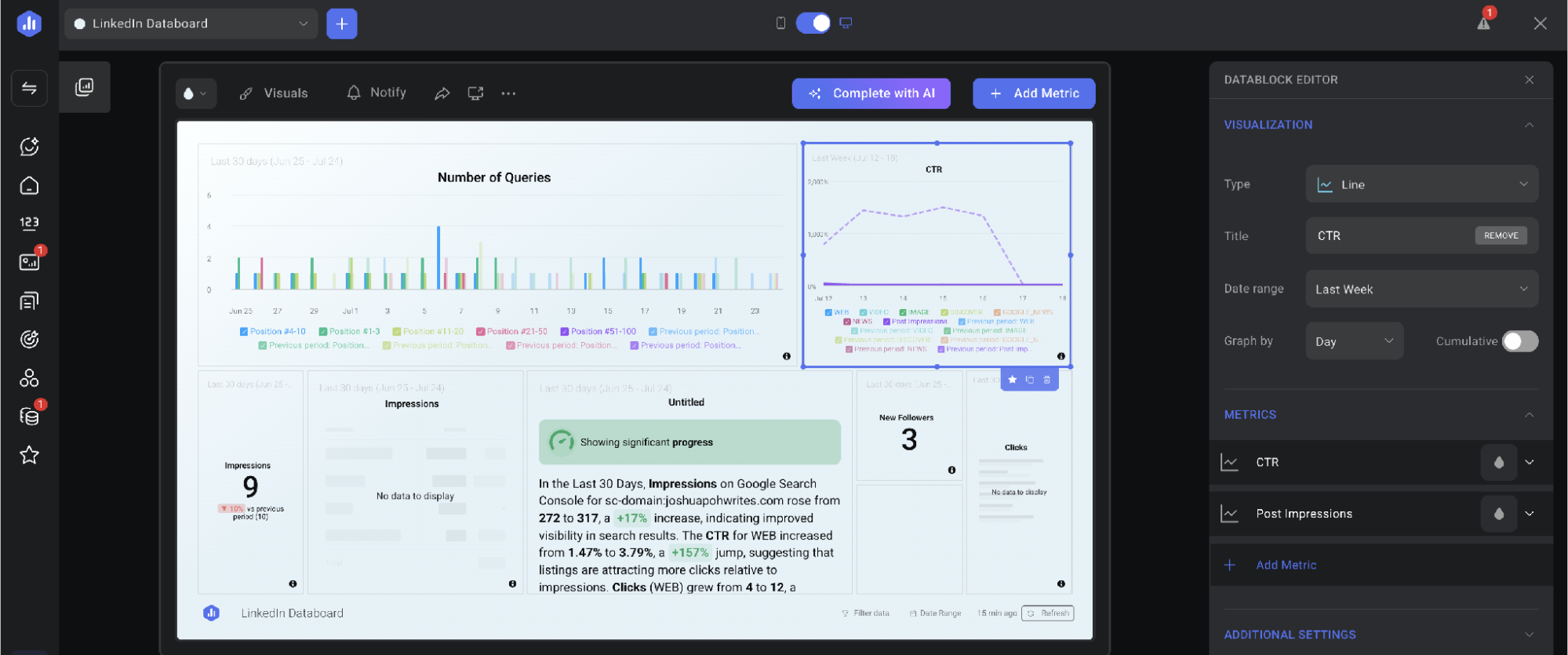 editor del widget «databox»