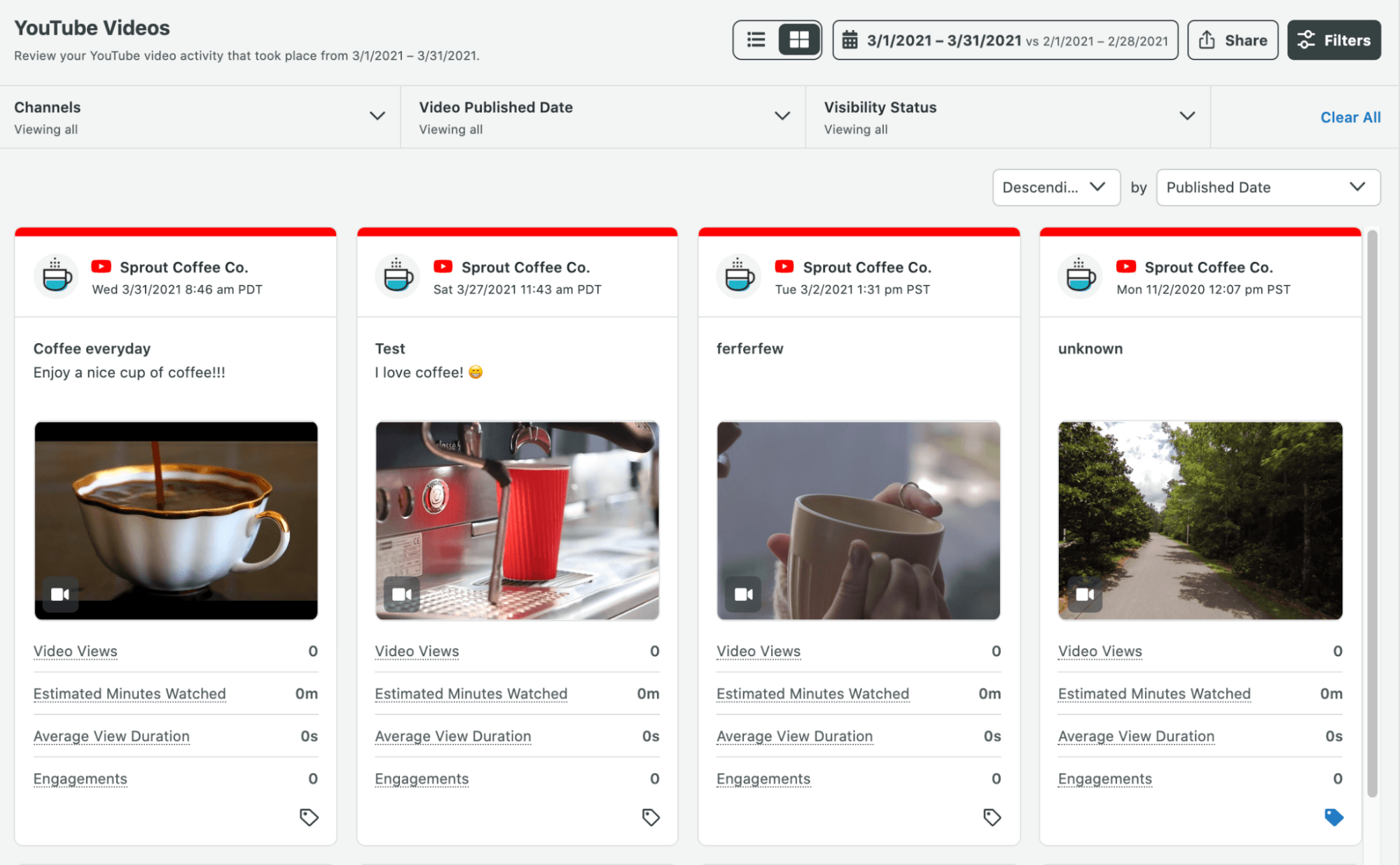 Herramientas de análisis de YouTube: Sprout Social