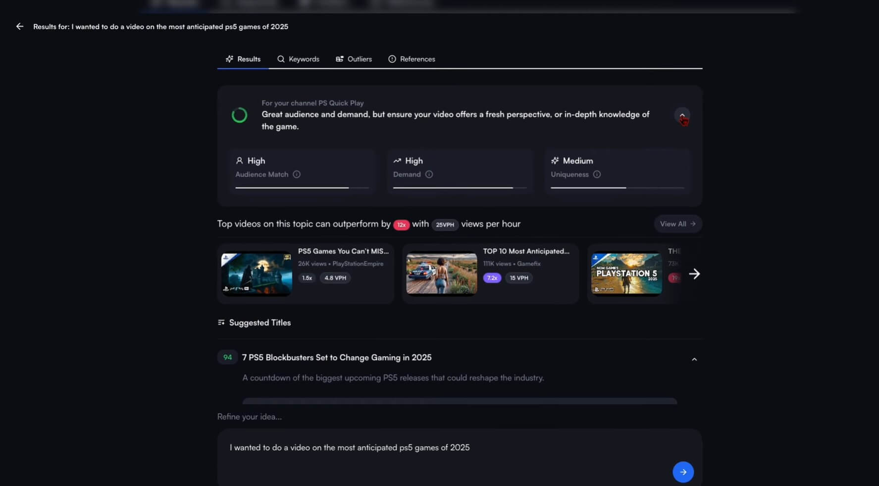 herramienta de análisis de YouTube «Vidiq»