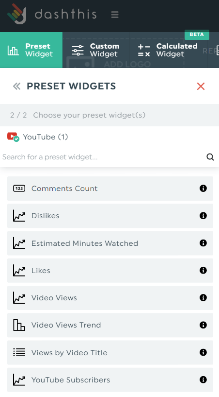 herramienta de análisis de YouTube «DashThis»